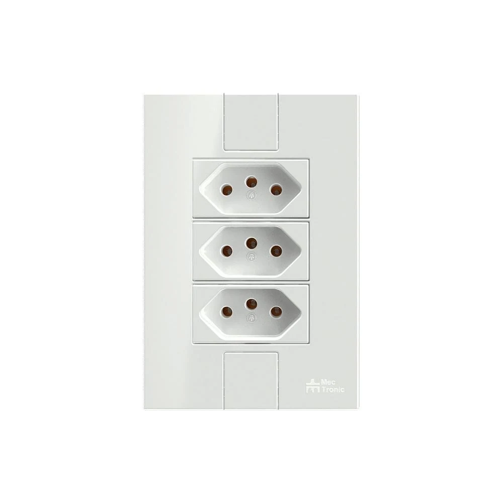 CONJUNTO CLICK 3 TOMADAS 20A COM PLACA 49088 MECTRONIC